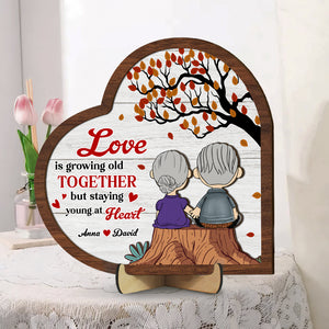 Personalized Gifts For Couple Wood Sign 05katn241224hg Love Is Growing Old Together - Wood Sign - GoDuckee