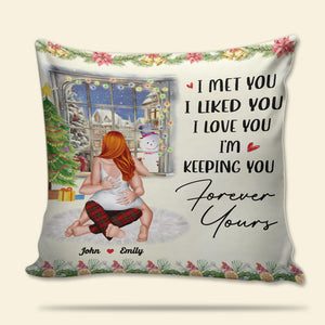 Forever Yours, Couple Gift, Personalized Square Pillow, Funny Coupe Pillow, Christmas Gift 04ACHN110923HH - Pillow - GoDuckee