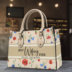 Best Wifey Ever, Personalized Leather Bag, Gifts For Wife - Leather Bag - GoDuckee