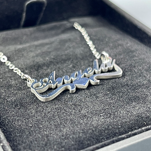 Personalized Name Necklace - Graceful Ribbon Charm 03 18acxx140325 - Necklace - GoDuckee