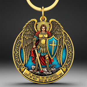 St. Michael the Archangel Keychain Gifts for Catholic 05HUDT290525 - Keychains - GoDuckee