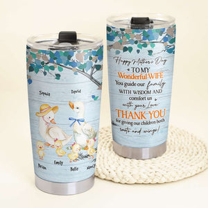 Happy Mother's Day, Personalized Tumbler, Duck Couple Tumbler, Mother's Day Gift - Tumbler Cup - GoDuckee