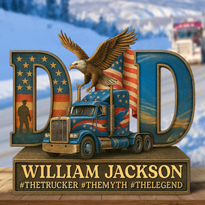 Trucker Dad Acrylic Plaque - Personalized Gifts For Dad 06qhqn090525 - Shaped Plaques - GoDuckee