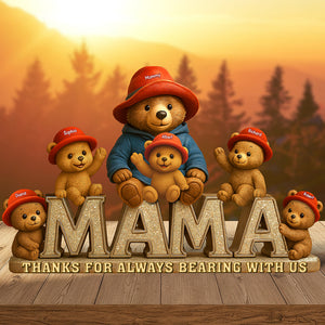 Personalized Gift For Mom Acrylic Plaque- Mama & Her Little Cubs - Shaped Plaques - GoDuckee