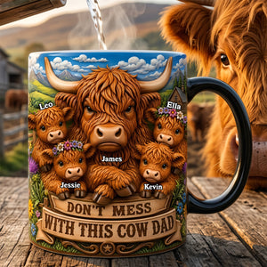 Rustic Highland Cow Dad Magic Coffee Mug- Personalized Gifts For Dads 03TYTA220526 - Coffee Mug - GoDuckee