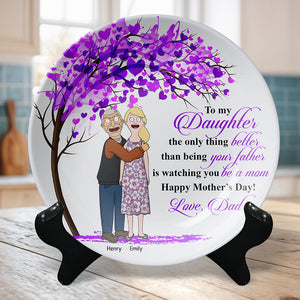 Personalized Gifts For Mom Round Plate Happy Mother's Day 04KAQN120325HG - Ceramic Round Plate - GoDuckee