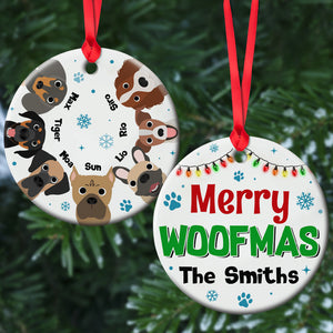 Merry Woofmas Personalized Ceramic Circle Ornament 05PGTN0030823TM - Ornament - GoDuckee