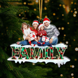 Custom Photo Christmas Gifts For Family Ornament 01KALU250924 - Ornament - GoDuckee