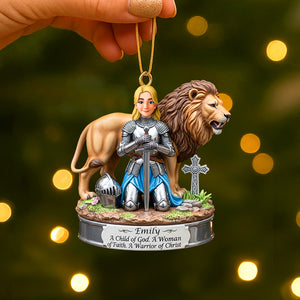 Warrior Of Christ Personalized Gifts For Christian Christmas Acrylic Ornament 02hutn220825 - Ornament - GoDuckee