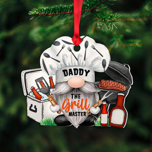 Daddy - The Grill Master, Personalized Grill Gnome Acrylic Ornament, Christmas Gift For Family - Ornament - GoDuckee