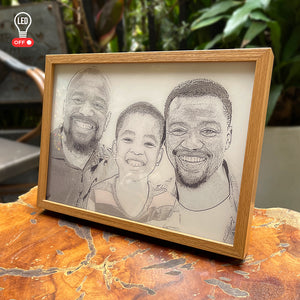 Gifts For Dad And Children, Personalized Light Picture Frame - Poster & Canvas - GoDuckee