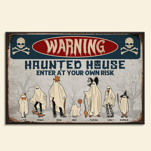 Haunted House, Gift For Family, Personalized Doormat, Ghost Family Dootmat, Halloween Gift - Doormat - GoDuckee