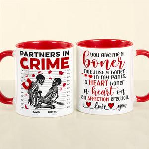 Partners In Crime-Gift For Couple-Personalized Wine Tumbler-Skull Funny Couple Wine Tumbler - Coffee Mug - GoDuckee