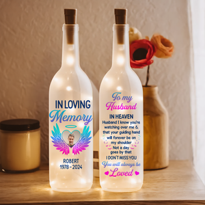 Personalized Husband Memorial Gift 02xqpu220225 Bottle Lamp - Bottle Lamp - GoDuckee