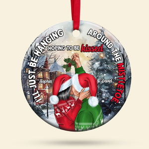 Personalized Ornament - Love Actually Couple Ceramic Circle Ornament - 01KAPO211123TM - Ornament - GoDuckee