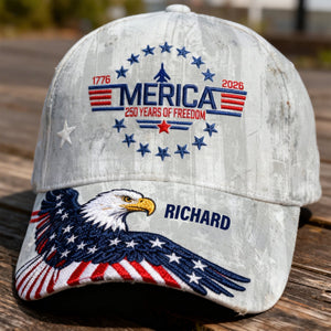 Proud American Eagle Classic Cap, Personalized Gifts For Patriots 01qhqn230225 - Caps - GoDuckee
