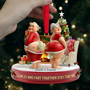 Funny Old Couple Ornament Personalzied Christmas Gifts 04OHLU211125 - Ornament - GoDuckee