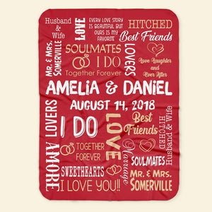 Husband & Wife, Couple Gift, Personalized Blanket, Marriage Couple Blanket 05HUHN291223 - Blanket - GoDuckee