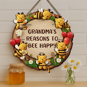 Adorable Little Bees Wood Sign - Personalized Gifts For Grandma 03OHLU300525 - Wood Sign - GoDuckee