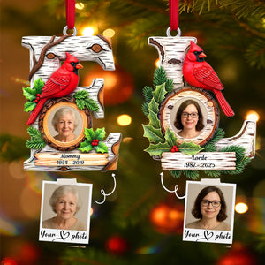 Memorial Cardinal Ornament With Initials - Personalized Christmas Gift For Loved Ones 02HUMG150925 - Ornament - GoDuckee