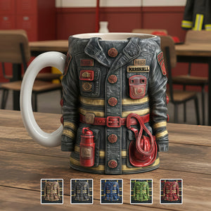 Turnout Gear Firefighter Coffee Mug - Personalized Gift For Firefighters 04OHMG301225 - Coffee Mug - GoDuckee
