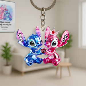 Blue Monster Couple Acrylic Keychain - Personalized Gifts For Couples 05TGPU280525 - Keychains - GoDuckee