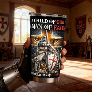 A Warrior Of Christ 20oz Tumbler - Personalized Gifts For Christian 05HULU030226 - Tumbler Cup - GoDuckee