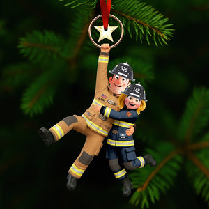 Firefighter Couple Hanging Ornament - Personalized Gifts For Couple 01qhqn031025 - Ornament - GoDuckee