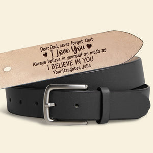 Personalized Gifts For Dad Secret Message Men's Belt We Love You Dad - Belts - GoDuckee