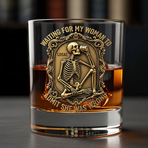 Funny Skeleton Drinking Whiskey Glass, Personalized Gifts For Husband & Boyfriend 02qhtn070825 - Whiskey Glass - GoDuckee