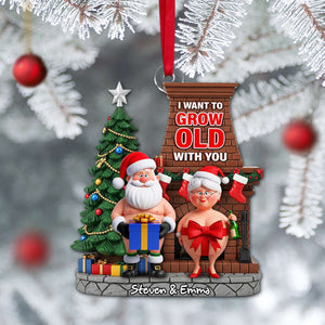 Funny Old Couple Ornament - Personalized Christmas Gift For Couple 02NALU190825 - Ornament - GoDuckee