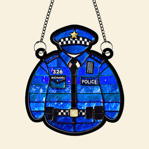 Personalized Gifts For Police Suncatcher Ornament Police Uniform 01OHQN301224 - Ornament - GoDuckee