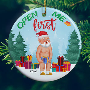 Set Of 2 Personalized Ornaments For Couple, Open Me First, Naughty Old Couple, Christmas Gift, Anniversary Gift Ideas - Ornament - GoDuckee
