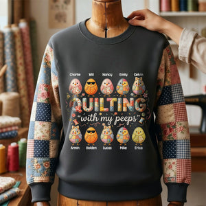 Quilting With My Peeps - Personalized Easter Gifts For Grandma Shirt 01pamg200326 - AOP Products - GoDuckee