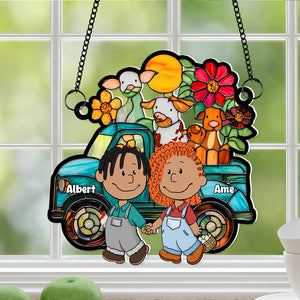 Personalized Gifts For Farmer Couples Suncatcher Ornament Farm Sweet Farm 01KALU140125HG - Ornament - GoDuckee