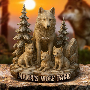 Personalized Gifts For Mama Wolf Acrylic Plaque Mama's Wolf Back 04XQQN030425 - Shaped Plaques - GoDuckee