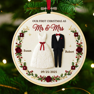Couple Wedding Christmas Ornament Personalized Gifts For Couple 10PGDT041125 - Ornament - GoDuckee