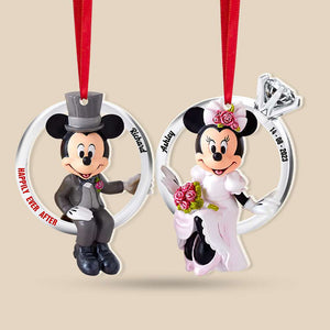 Happily Ever After, Set Of 2 Personalized Ornaments For Couple, Christmas Gift, Anniversary Gift Ideas 04QHHN131023 - Ornament - GoDuckee