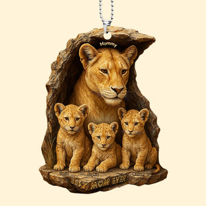 Personalized Gifts For Mom Car Ornament 04xqqn050425 Lion Mom & Little Cubs - Ornament - GoDuckee