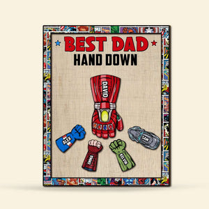 Personalized Gifts For Dad Wood Sign Best Dad Hand Down 02HUHN220224HA - Wood Signs - GoDuckee