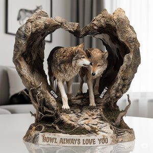Wolf Couple Acrylic Plaque - Personalized Gifts For Couple 03TGDT180625 - Shaped Plaques - GoDuckee