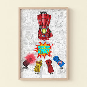 Fist Bump, Best Dad Ever - Personalized Canvas Poster - Father's Day Gift For Dad - Poster & Canvas - GoDuckee