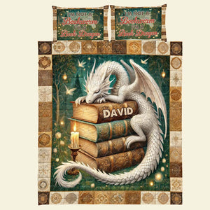 Personalized Gifts For Book Lovers Dragon Quilt Bedding Set Special Line 03xqtn080125 I'm Not A Bookworm I'm A Book Dragon - Blanket - GoDuckee