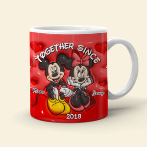 Together Since, Couple Gift, Personalized Mug, Mouse Couple Coffee Mug, Christmas Gift 01NAHN031123 - Coffee Mug - GoDuckee