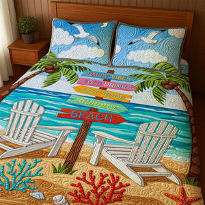 Beach Summer Quilt Bedding Set Special Line - Gift For Beach Lovers 09PGLU150725 - Blanket - GoDuckee