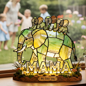 Elephant Family - Acrylic Plaque - Personalized Gifts For Mom 04HYTA290126 - Shaped Plaques - GoDuckee