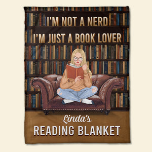 I'm Not A Nerd I'm Just A Book Lover- Personalized Blanket- Gift For Book Lover- Book Lover Blanket - Blanket - GoDuckee