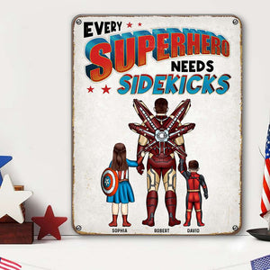 Gift For Father's Day, Super Dad And Kids 10ACQN170523TM Personalized Cut Metal Sign - Metal Wall Art - GoDuckee