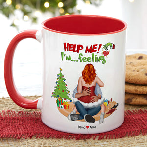 Help Me, I'm ... Feeling, Naughty Couple, Personalized CC-03HTPU191023HH Accent Mug, Christmas Gifts - Coffee Mug - GoDuckee