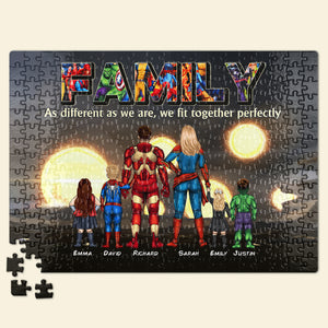 Family We Fit Together Perfectly 03nahn121223 Personalized Jigsaw Puzzle - Wood Sign - GoDuckee